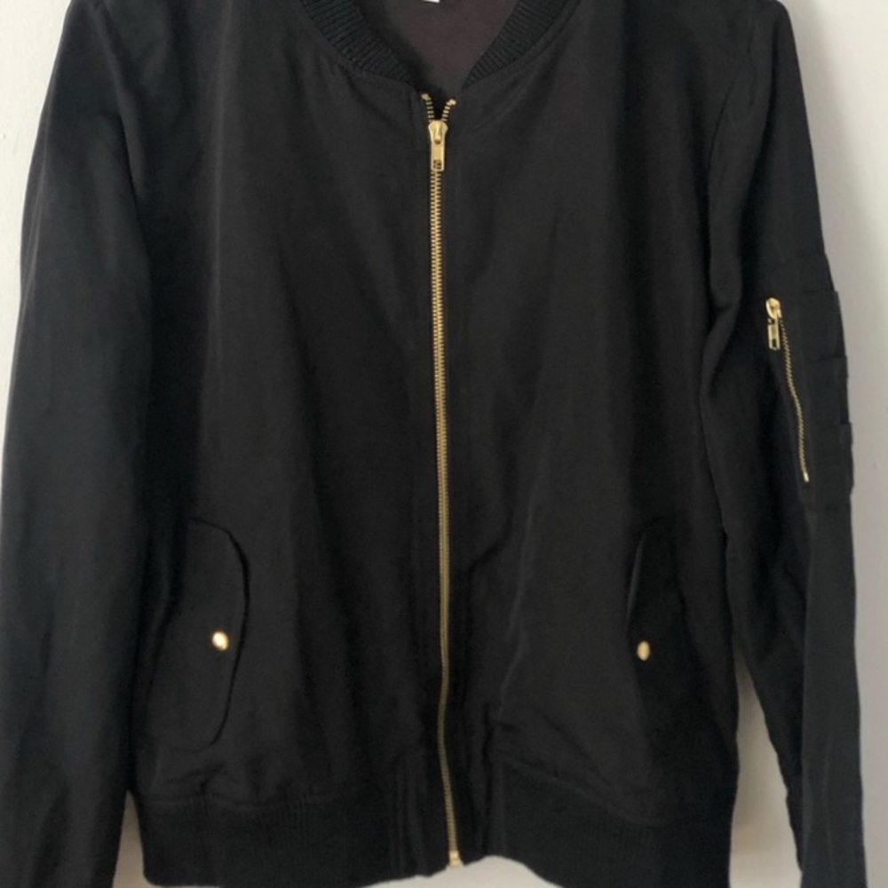 Olivia Grey Black Bomber Jacket NWT!
